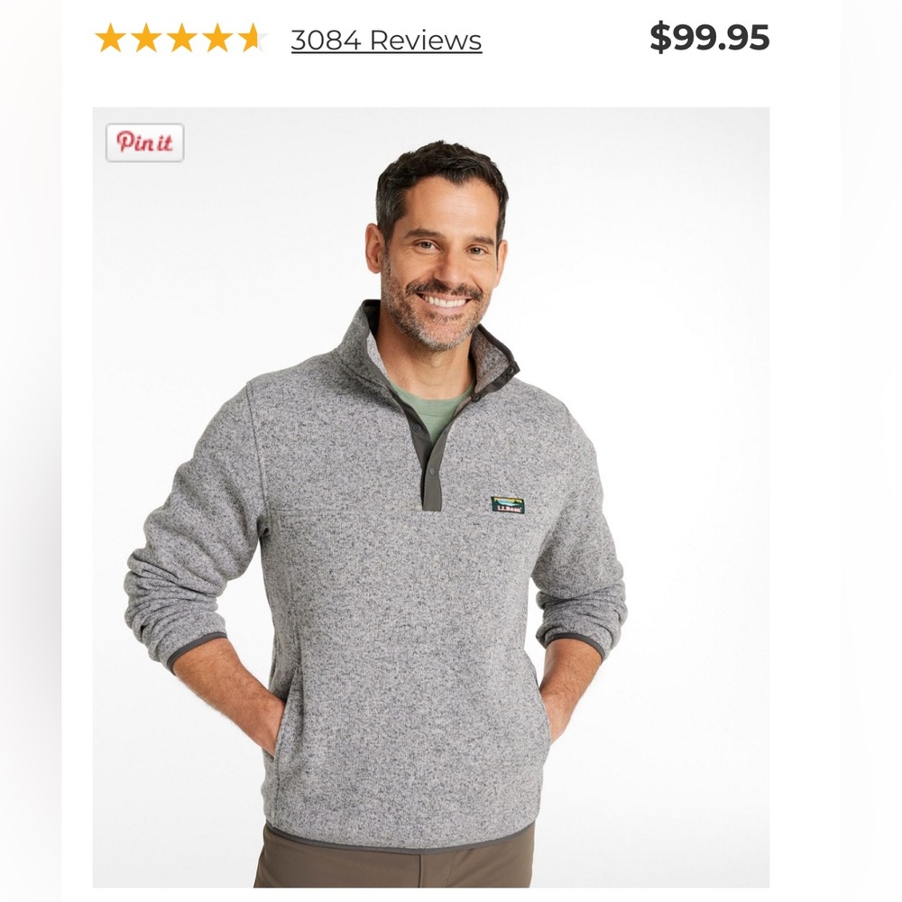 L.L. Bean Men's Sweater Fleece Pullover